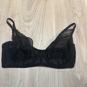 Victorias Secret 36D‎ Balconette Lingerie Floral Lace Bra EUC